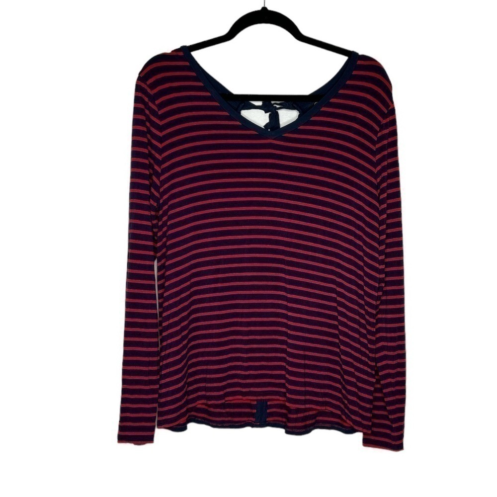CUPIO Women's Long Sleeve Rear Bow Accent Long Sleeve Top size Large